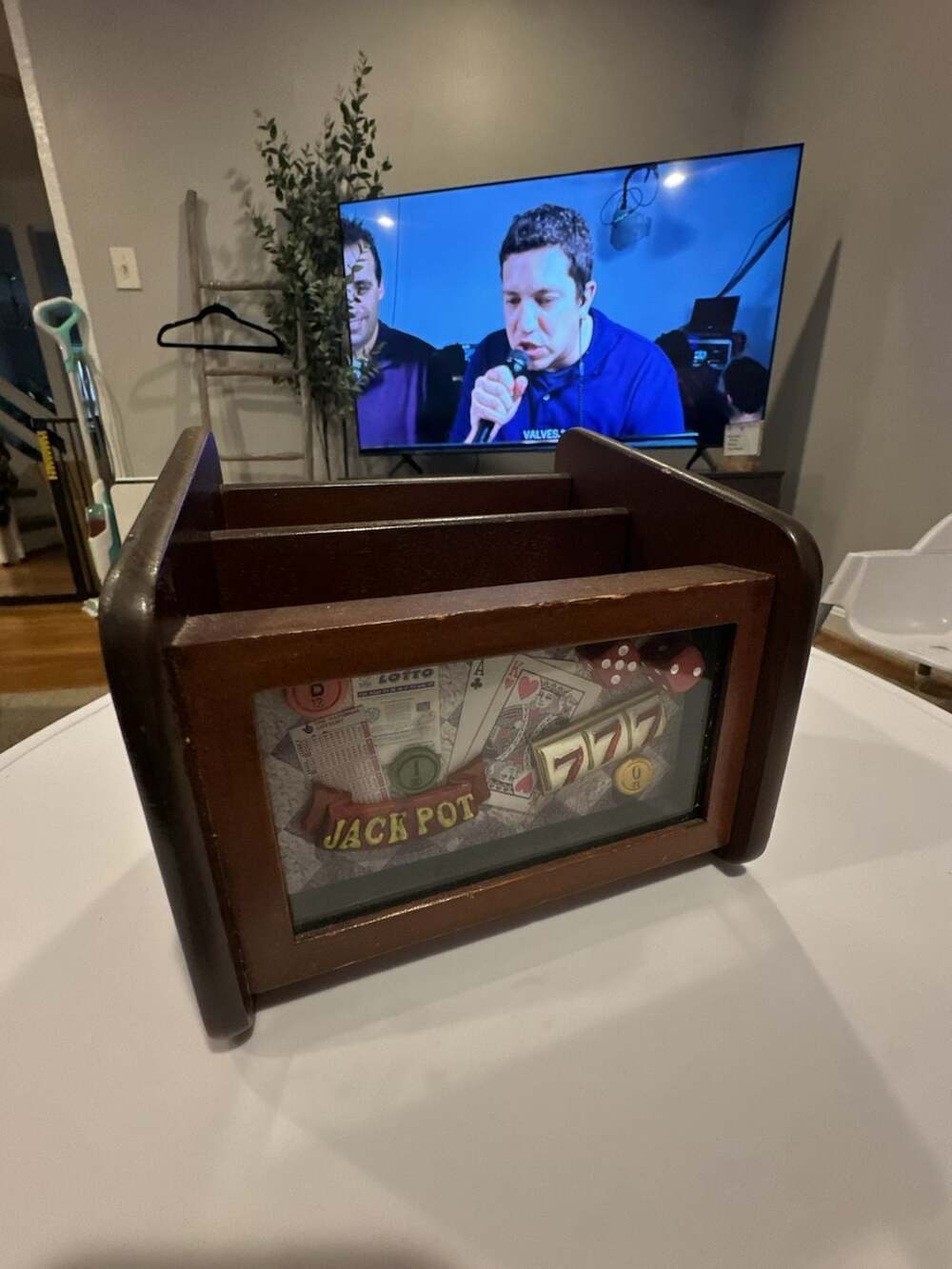DesignStyles Wooden Desk Organizer Jack Pot Casino Themed Letter Holder